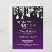 Stilvolle Lila 55. Geburtstagsparty Einladung (Vorderseite)