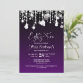 Stilvolle Lila 85. Geburtstagsparty Einladung (Stehend Vorderseite)