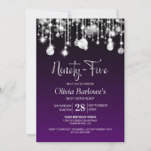 Stilvolle Lila 95. Geburtstagsparty Einladung (Vorderseite)