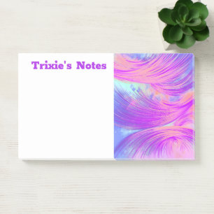 Stilvolle Lila Abstrakt Feathers Post-it Klebezettel