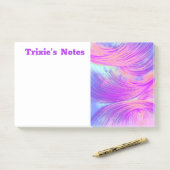 Stilvolle Lila Abstrakt Feathers Post-it Klebezettel (Auf Schreibtisch)