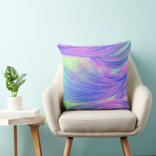Stilvolle lila Abstrakte Feathers Kissen