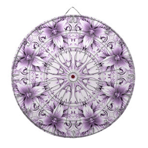 Stilvolle lila Blumen Dartboard Dartscheibe