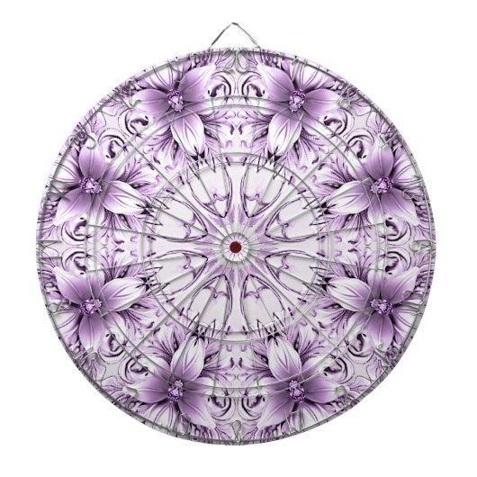 Stilvolle lila Blumen Dartboard Dartscheibe (vorne)