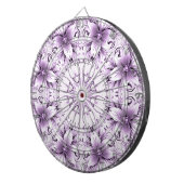 Stilvolle lila Blumen Dartboard Dartscheibe (Vorderseite rechts)
