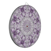 Stilvolle lila Blumen Dartboard Dartscheibe (Vorderseite Links)