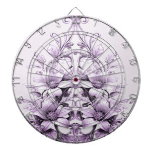 Stilvolle lila Blumen Dartboard Dartscheibe