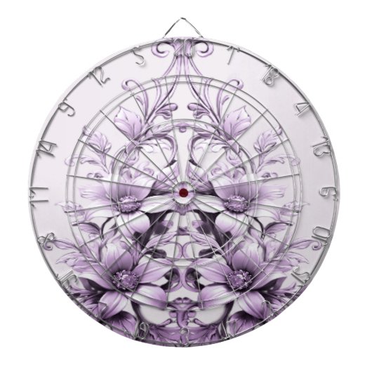 Stilvolle lila Blumen Dartboard Dartscheibe (vorne)