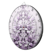 Stilvolle lila Blumen Dartboard Dartscheibe (Vorderseite rechts)