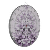 Stilvolle lila Blumen Dartboard Dartscheibe (Vorderseite Links)
