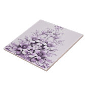 Stilvolle lila Blumen Keramikfliese (Seite)