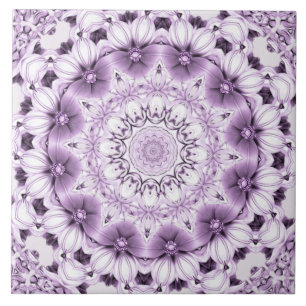 Stilvolle lila Blumen Keramikfliese