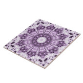 Stilvolle lila Blumen Keramikfliese (Seite)