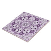 Stilvolle lila Blumen Keramikfliese (Seite)
