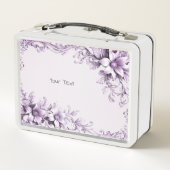 Stilvolle lila Blumen Lunchbox (Rückseite)