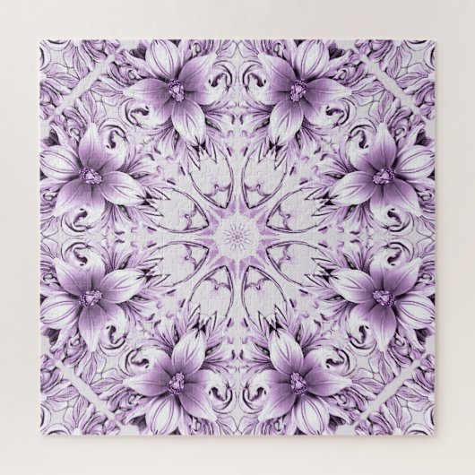 Stilvolle lila Blumen Puzzle (Vertikal)