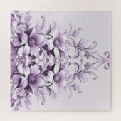 Stilvolle lila Blumen Puzzle (Horizontal)