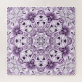 Stilvolle lila Blumen Puzzle (Horizontal)