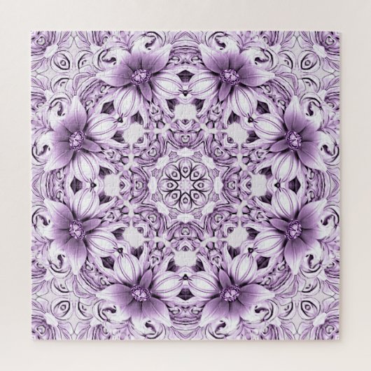 Stilvolle lila Blumen Puzzle (Vertikal)