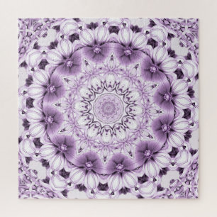 Stilvolle lila Blumen Puzzle