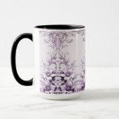 Stilvolle lila Blumen Tasse (Links)