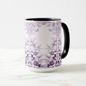 Stilvolle lila Blumen Tasse (VorderseiteRechts)