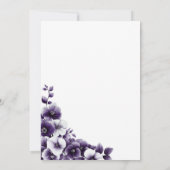 Stilvolle Lila Blumenhochzeit Einladung (Rückseite)