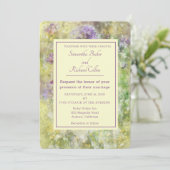 Stilvolle Lila Blumenhochzeit Einladung (Stehend Vorderseite)