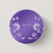 Stilvolle Lila Blumentaste Button (Vorderseite)
