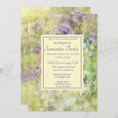 Stilvolle Lila Blüte Einladung (Vorne/Hinten)