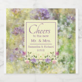 Stilvolle Lila Blüte Schaumweinetikett (Einzelnes Label)