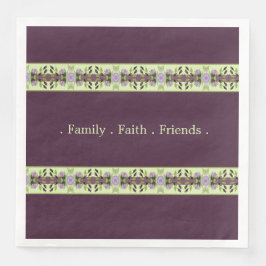 Stilvolle Lila Blüte Serviette