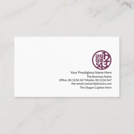 Stilvolle Lila Corners Financial Visitenkarte (Rückseite)