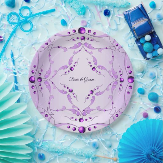 Stilvolle Lila Dekorationsplatte Pappteller (Party)