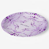Stilvolle Lila Dekorationsplatte Pappteller (Schrägansicht)