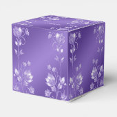 Stilvolle Lila Floral Favor Box Geschenkschachtel (Rückseite)
