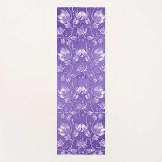 Stilvolle Lila Floral Yoga Mat Yogamatte (Vorderseite)