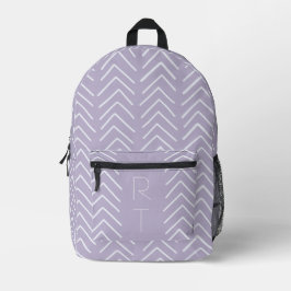 Stilvolle Lila geometrische Pfeile Monogramm-Initi Bedruckter Rucksack