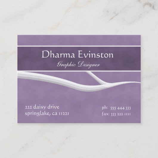 Stilvolle lila Geschäfts-Karte Visitenkarte (Vorderseite)
