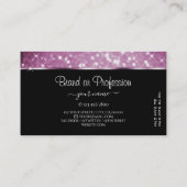 Stilvolle Lila Glitzer-Luminous-Stars und -Logos Visitenkarte (Rückseite)