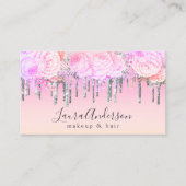 Stilvolle lila Glitzer Tropfen Make-up & haar Visitenkarte (Vorderseite)
