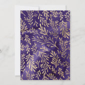 Stilvolle Lila Gold Blätter Leere Nest Party Einladung (Rückseite)