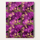 Stilvolle Lila & Gold Leopard & Woman Monogram Planer (Rückseite)