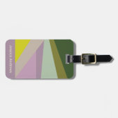 Stilvolle Lila grüne geometrische Personalisierte Gepäckanhänger (Vorderseite horizontal)