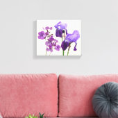 Stilvolle, lila Iris-Blume, digitale Kunst Leinwanddruck (Insitu (Wohnzimmer))
