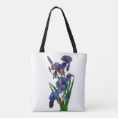 Stilvolle Lila Iris Wasserfarben Tasche (Rückseite)