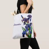 Stilvolle Lila Iris Wasserfarben Tasche (Von Nahem)