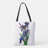 Stilvolle Lila Iris Wasserfarben Tasche (Rückseite)