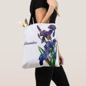 Stilvolle Lila Iris Wasserfarben Tasche (Von Nahem)