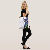 Stilvolle Lila Iris Wasserfarben Tasche (Am Model)